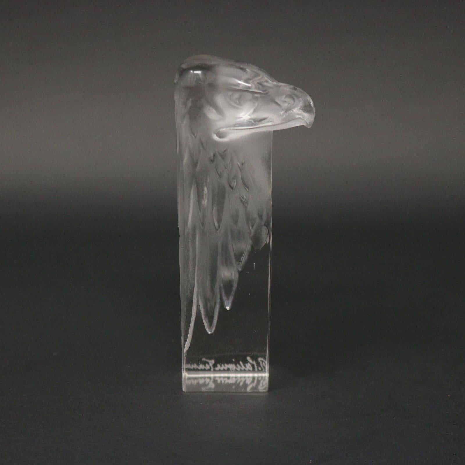 Early 20th Century Rene Lalique Clear Glass Tete D'aigle Cachet