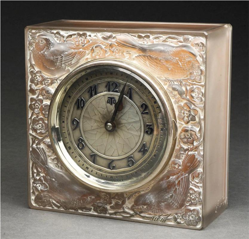 Pressed Rene Lalique Clock For Sale