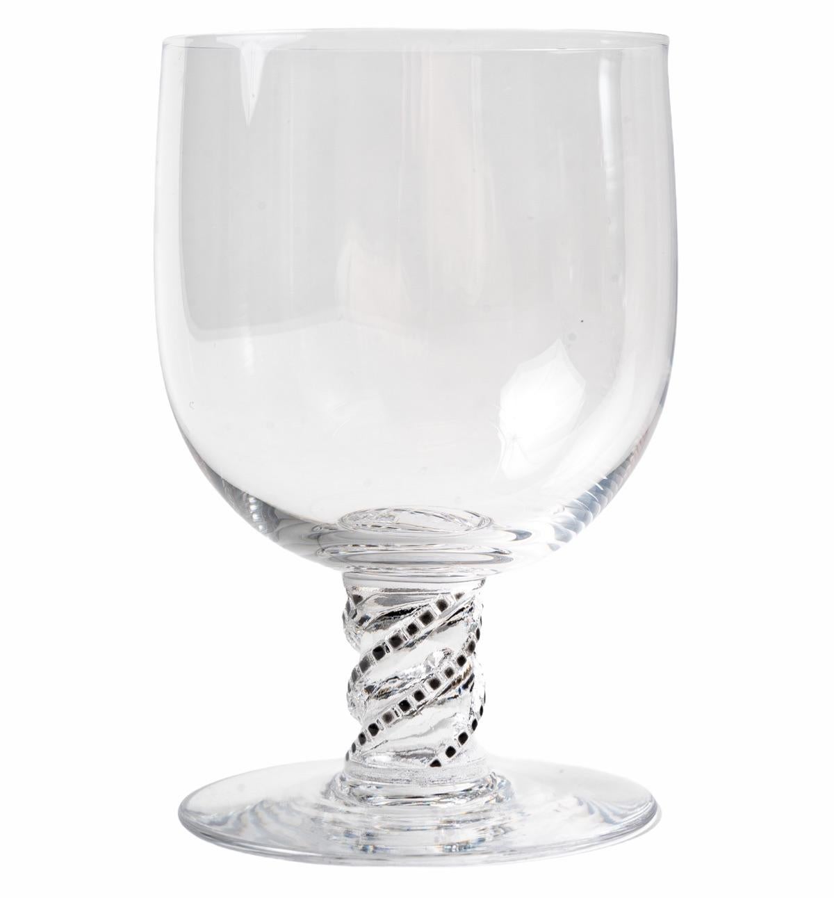 Molded René Lalique Complete Set 24 Pieces Enameled Glasses Beaune Champagne Water Wine