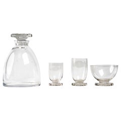 René Lalique Complete Set 25 Pieces Glasses Lille Water Wine Champagne Decanter