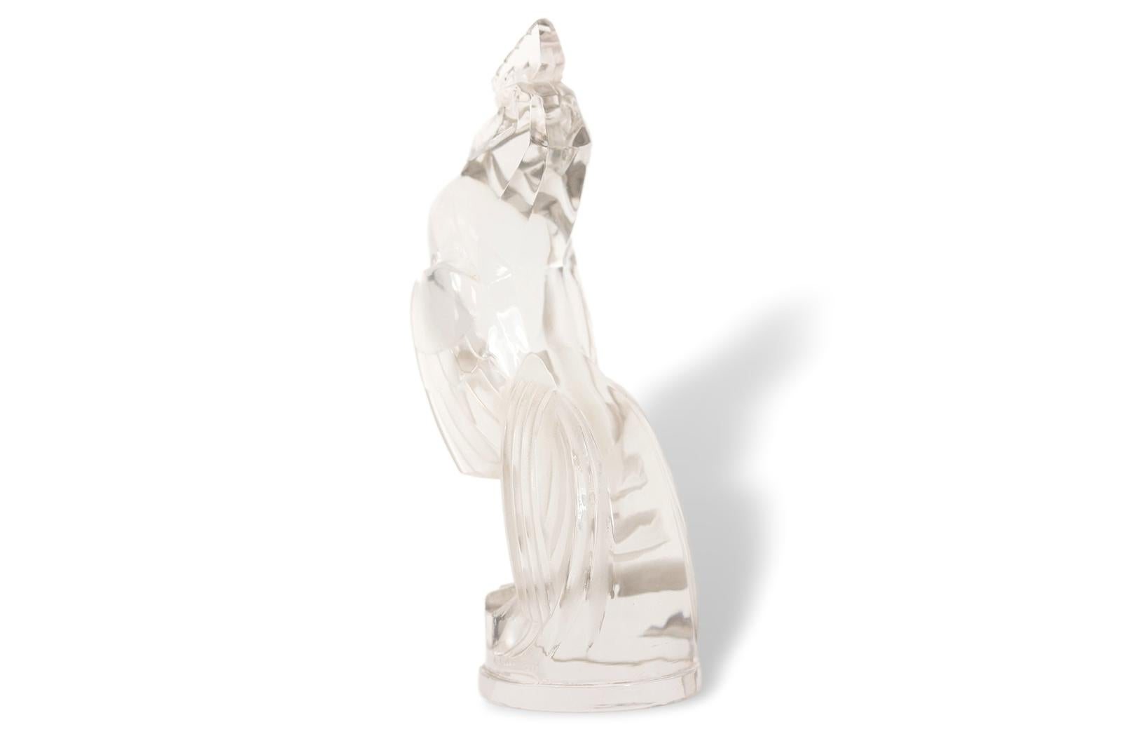 Glass Rene Lalique Coq Houdan Car Mascot For Sale