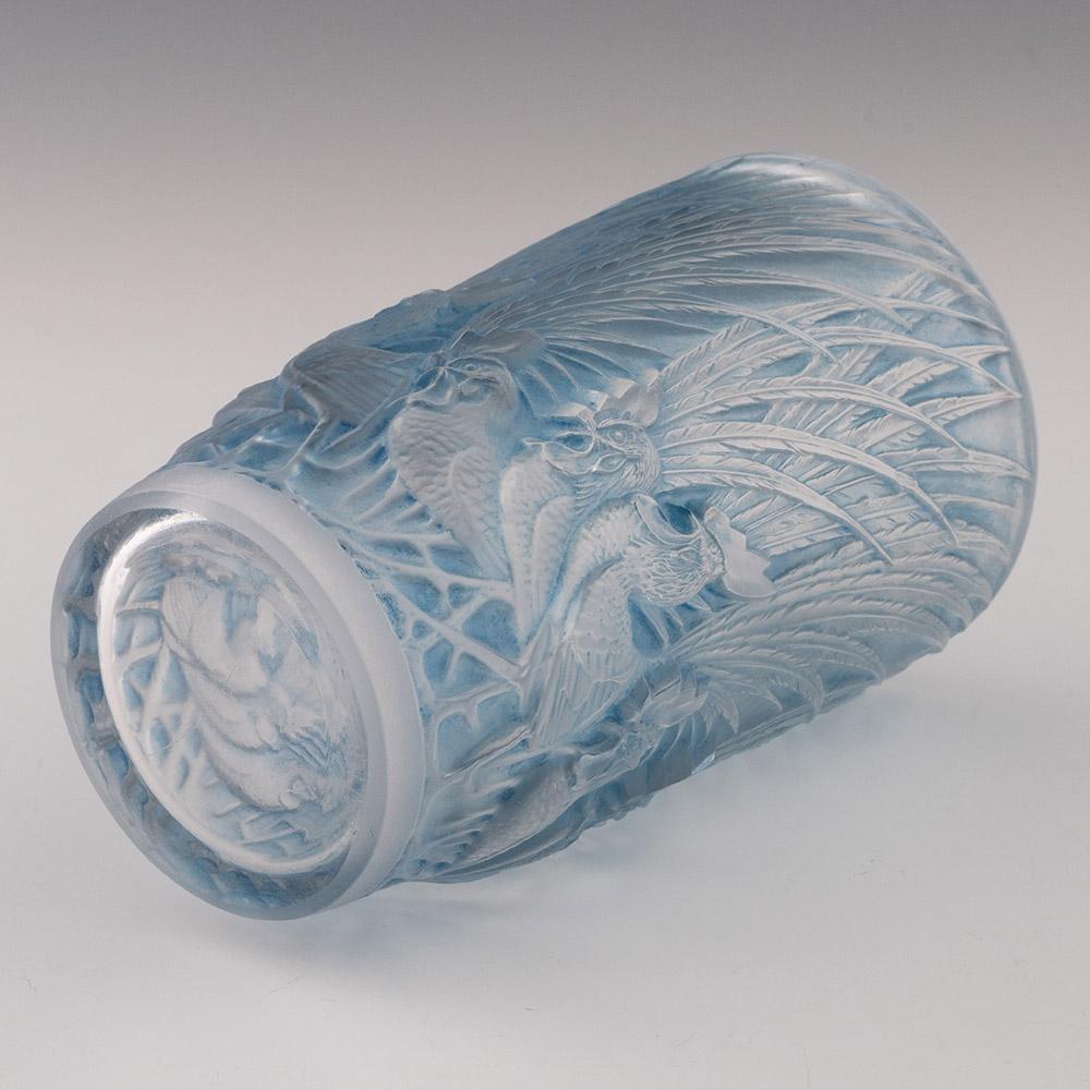 Vetro Vaso Coqs et Plumes di Rene Lalique disegnato nel 1928 in vendita
