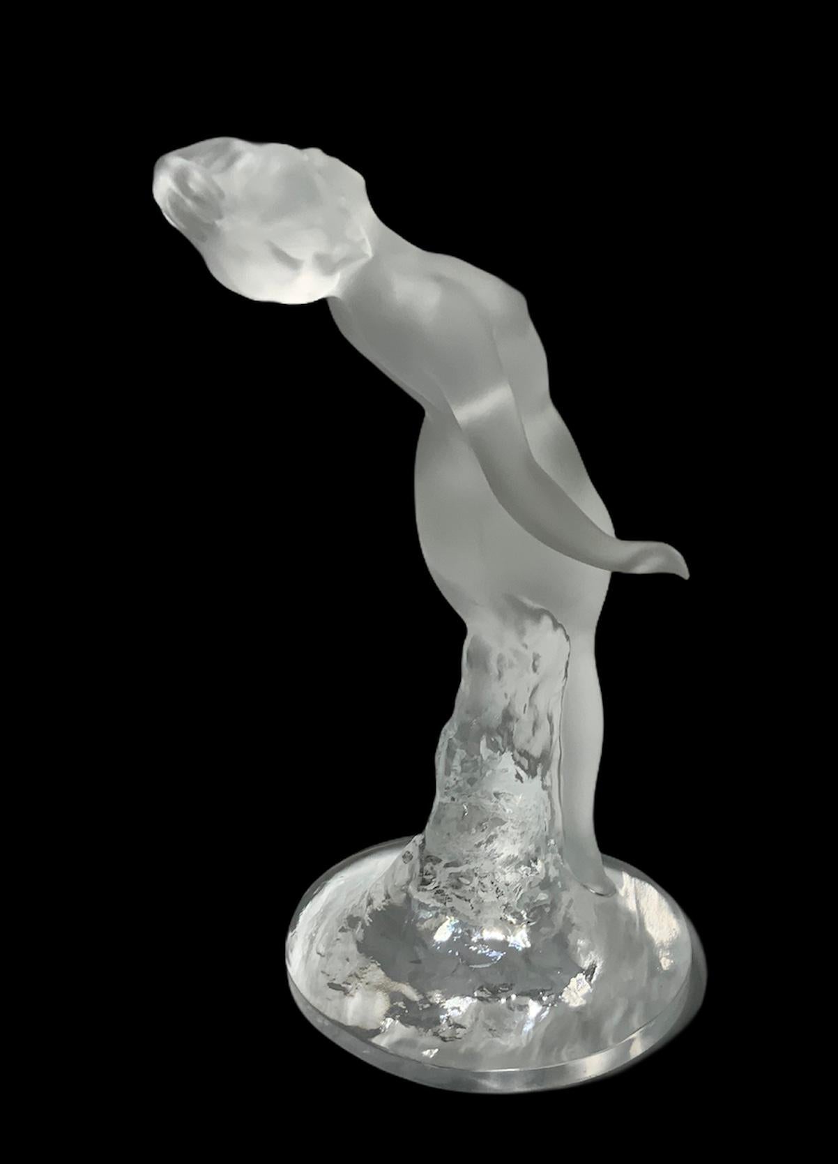 Art Nouveau Rene Lalique Crystal Nude Nymph Dancer Figure