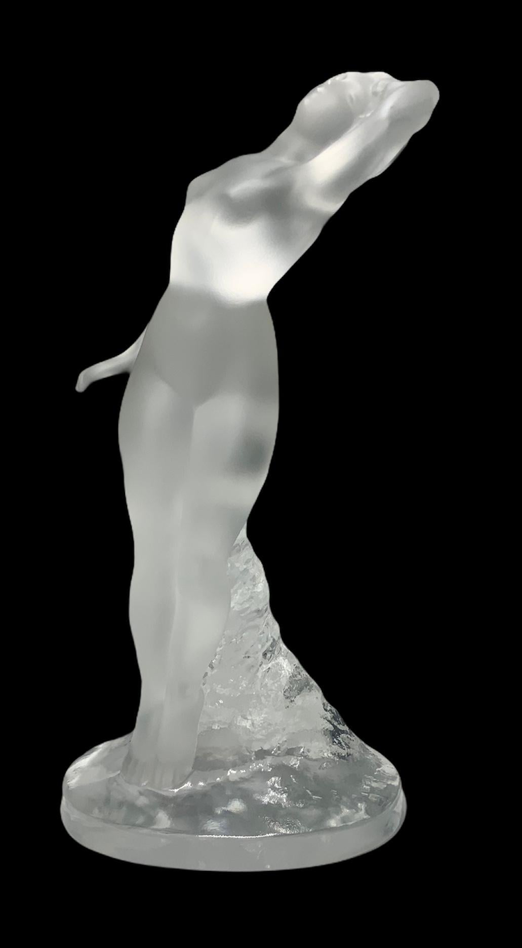 French Rene Lalique Crystal Nude Nymph Dancer Figure