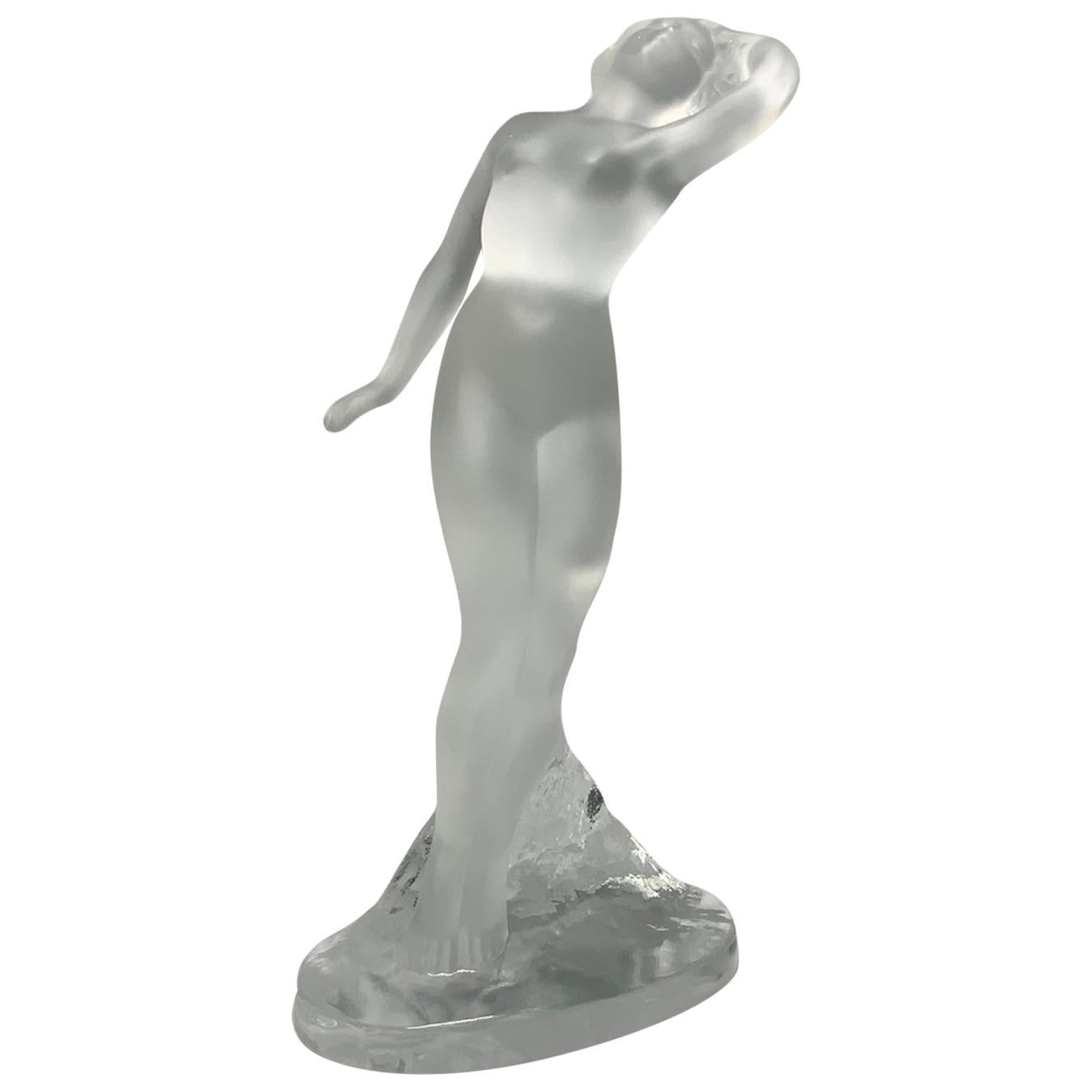 Rene Lalique Crystal Nude Nymph Dancer Figure
