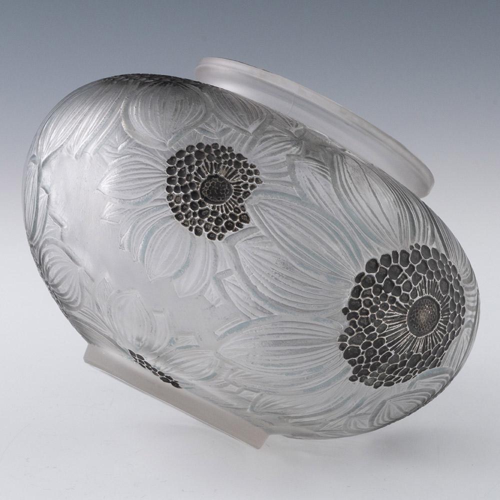 Vetro artistico Rene Lalique Vaso di dalie Marcilhac 938 Am designs 1923