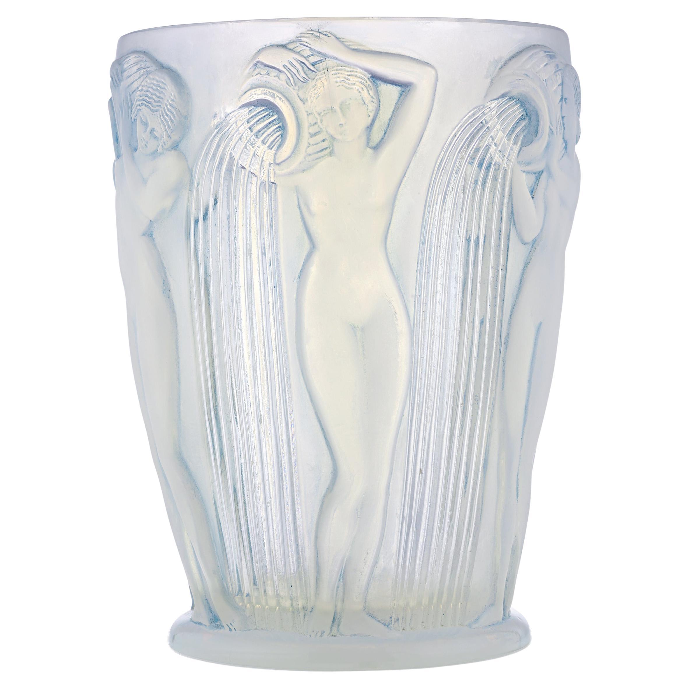 René Lalique Danaides Opalescent and Stained Glass Vase