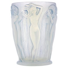Jarrón René Lalique Danaides Opalescente y Stained glass