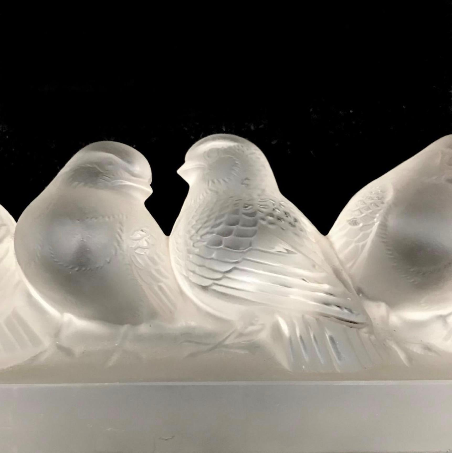 René Lalique Decoration Groupe De Six Moineaux For Sale 2