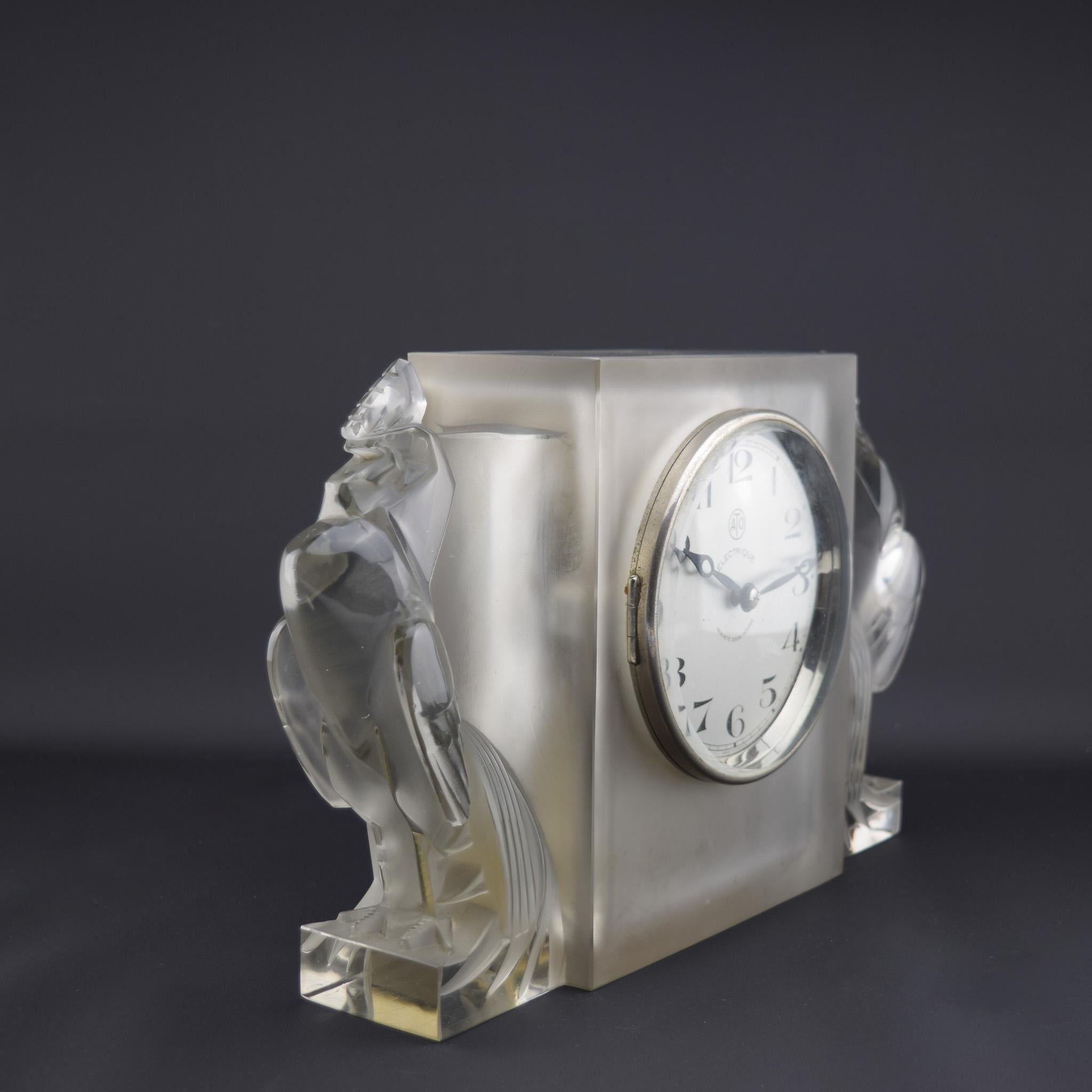 Francese Orologio Deux coqs di Rene Lalique C1929 in vendita