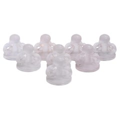 René Lalique Deux Figurines Menu Holders - Set of 8