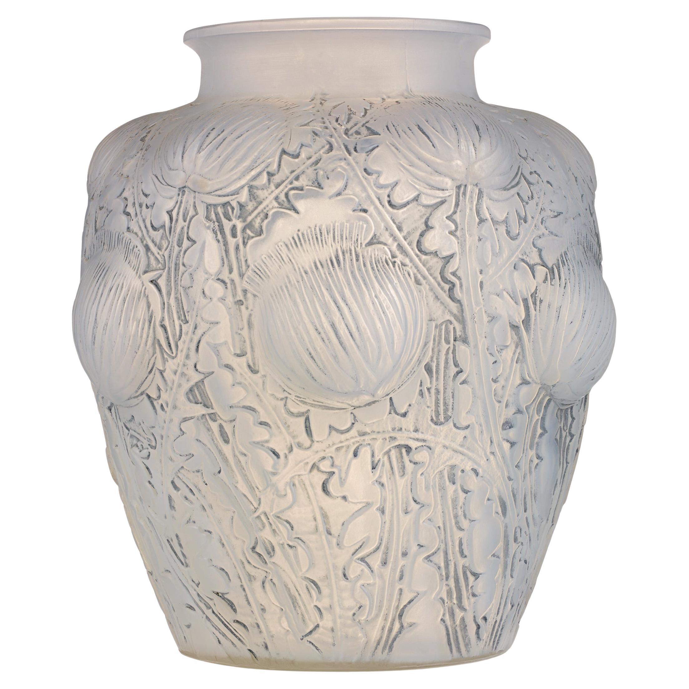 Vase en verre dépoli René Lalique Domrémy en vente