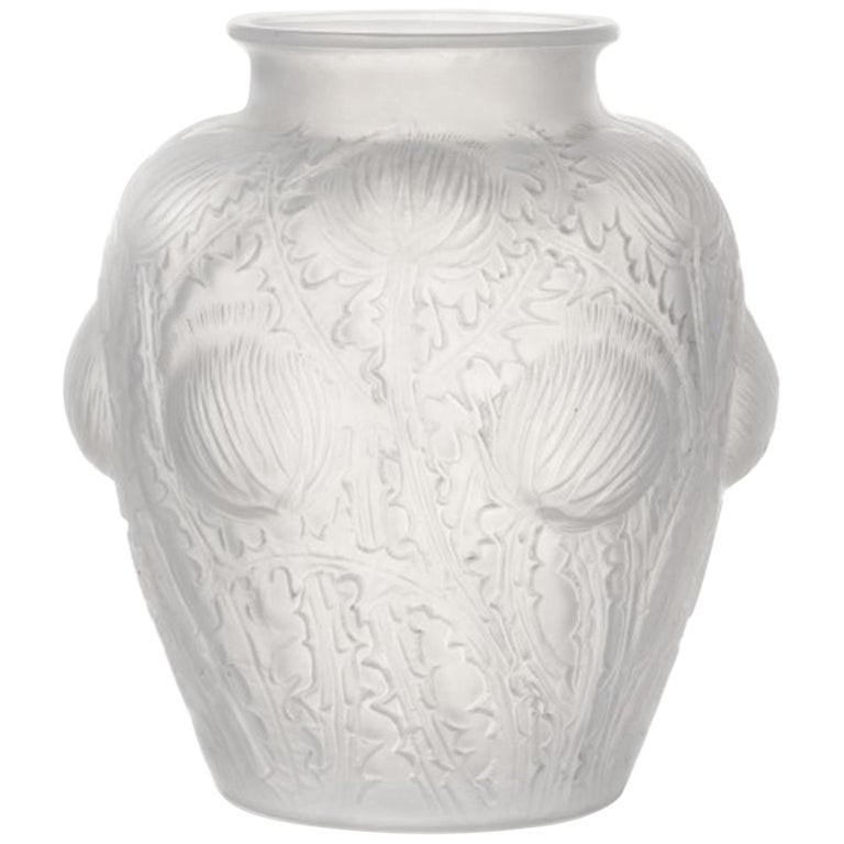 René Lalique Domremy Glass Vase, Marcilhac No. 979, Signed R. Lalique For  Sale at 1stDibs
