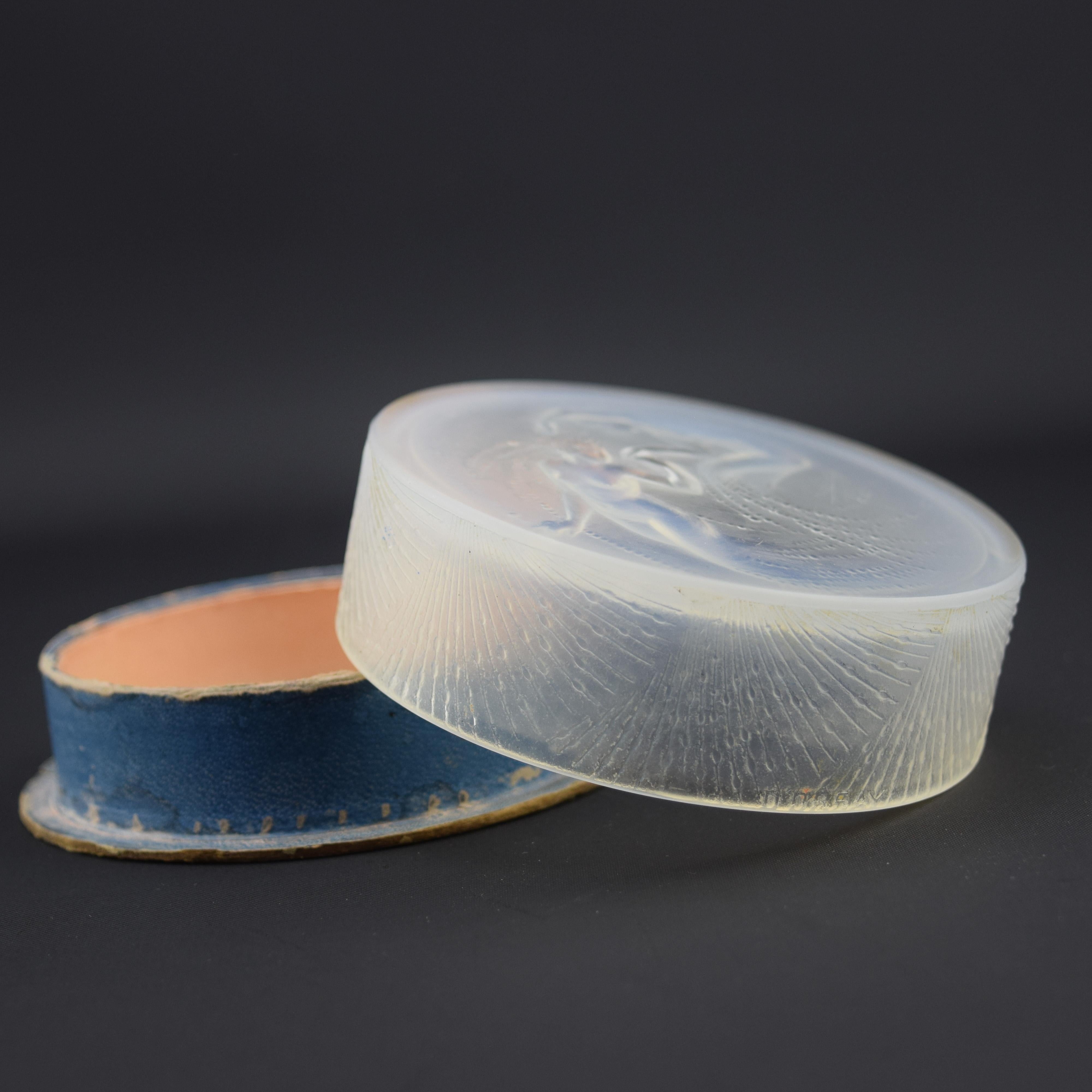 Caja Rene Lalique D'orsay deux sirenes C1920 Vidrio en venta