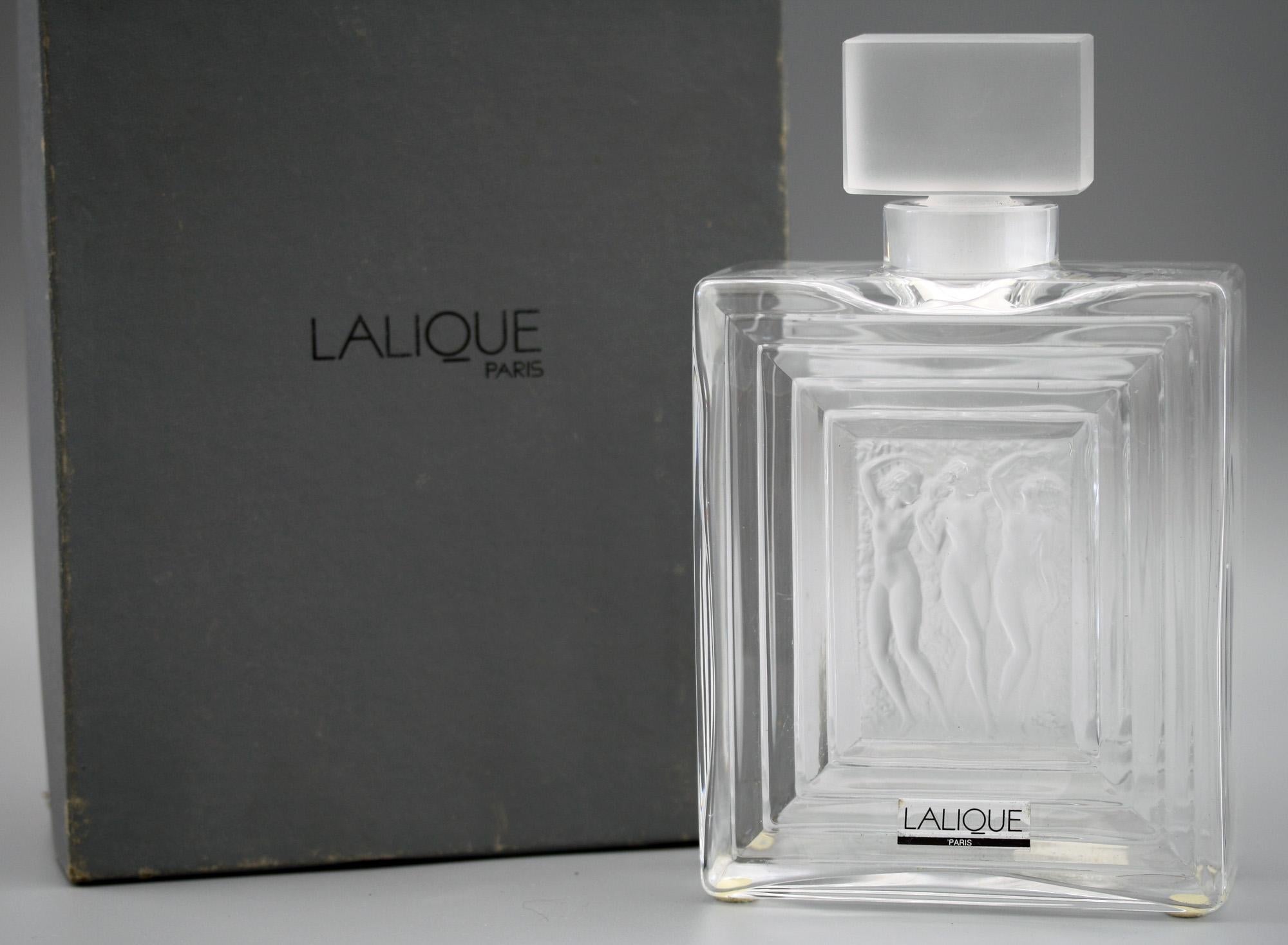 Rene Lalique Duncan No 2. Three Nudes Art Glass Perfume Bottle 3