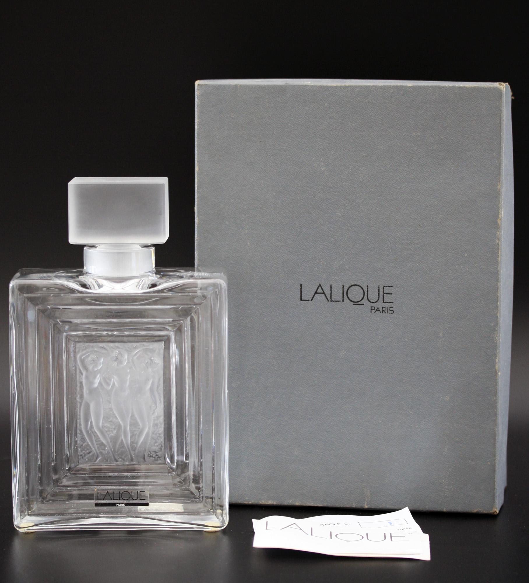 Rene Lalique Duncan No 2. Three Nudes Art Glass Perfume Bottle 4