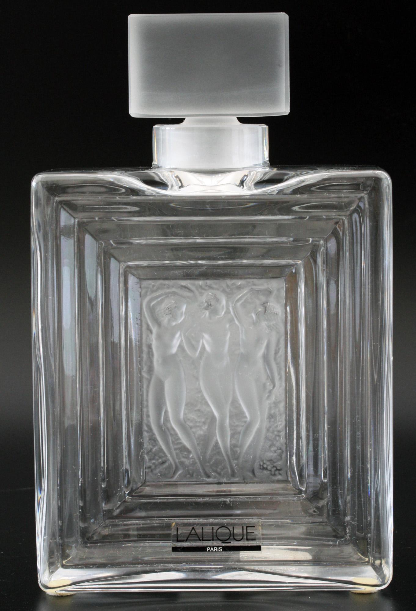 Rene Lalique Duncan No 2. Three Nudes Art Glass Perfume Bottle 5