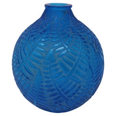 Vase espalion bleu électrique Rene Lalique