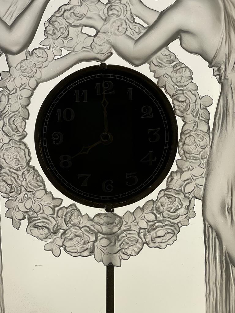 French René Lalique Electric Clock 