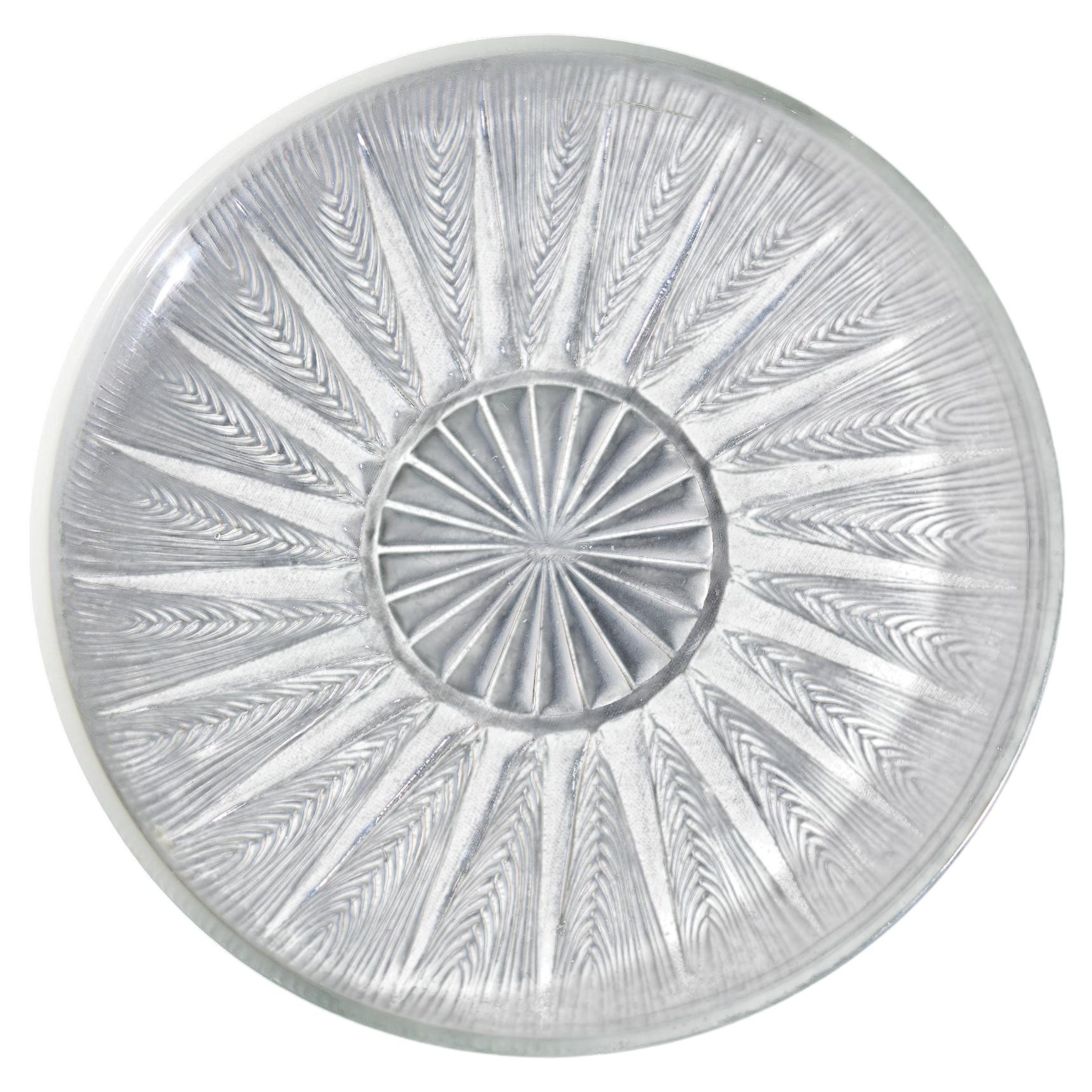 René Lalique Epis French Frosted Glass Plate For Sale