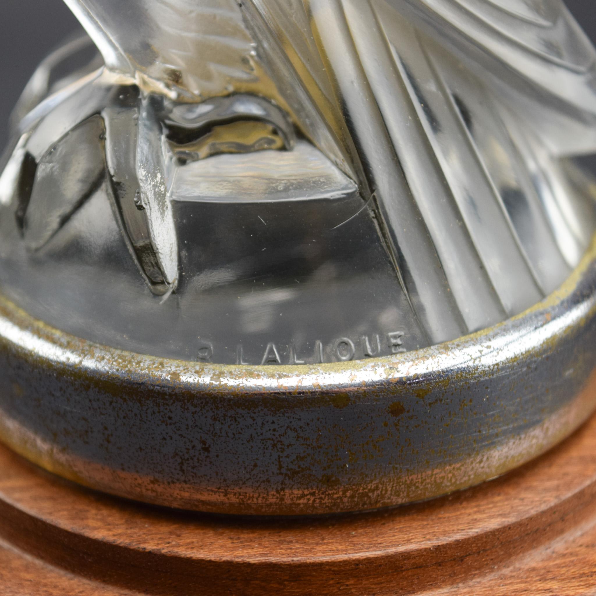 Mascota de coche Halcón René Lalique C1925 Vidrio en venta