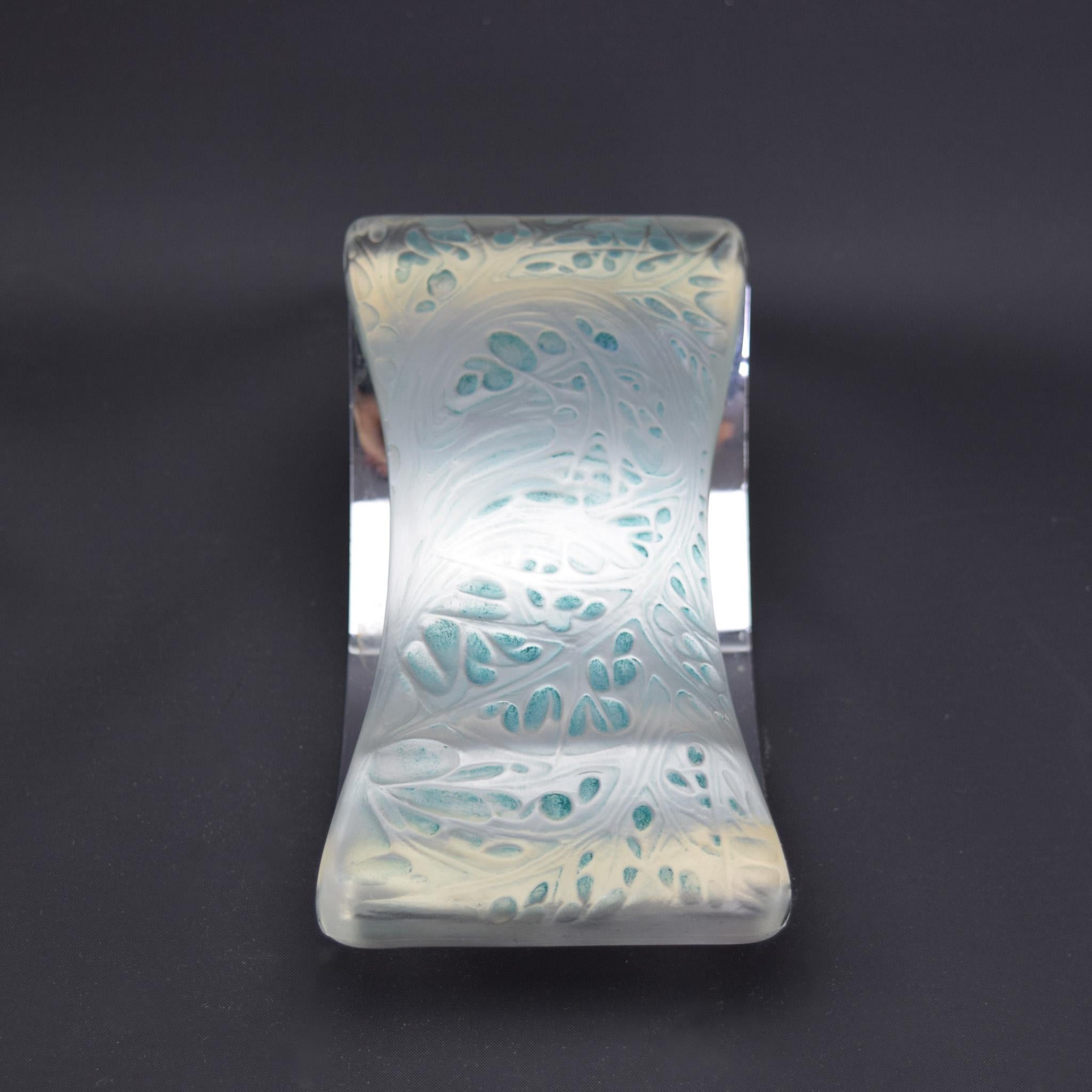 Rene Lalique Feuilles D'artichaut stationären Rocker Blotter C1920 (Glas) im Angebot