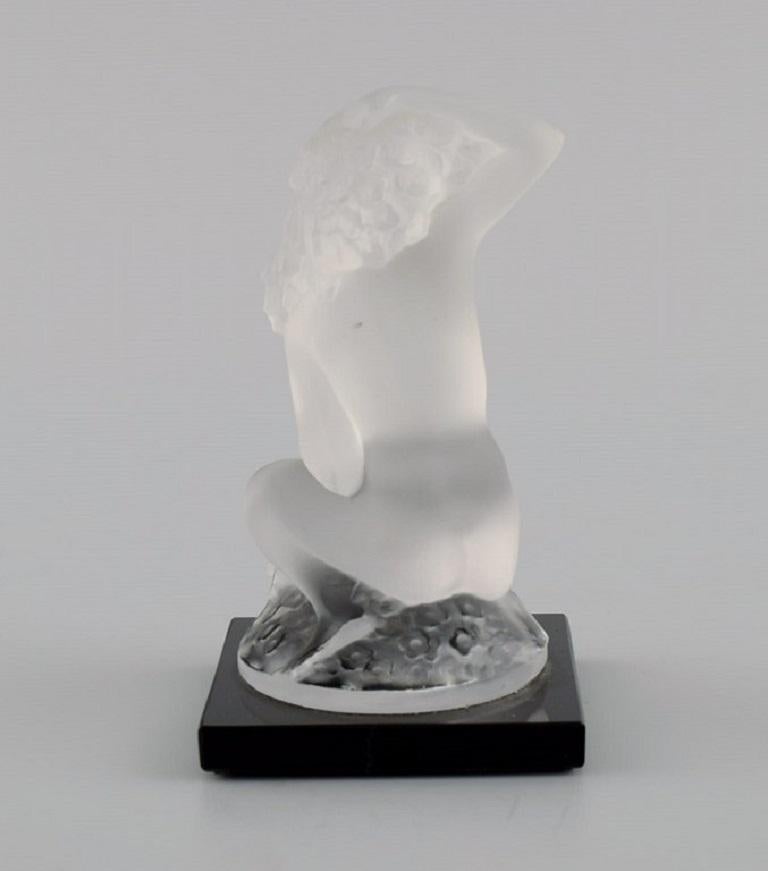 French René Lalique, France, Nude Woman in Frosted Art Glass, Mid-20th Century For Sale