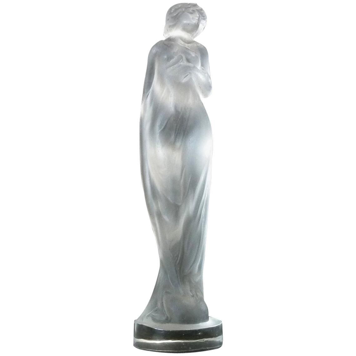 Statuette de Mouenne Voilee en verre dépoli Rene Lalique
