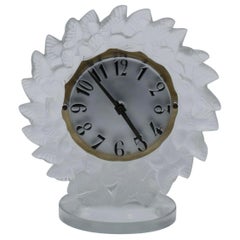 Vintage René Lalique Frosted Glass Roitelets Clock