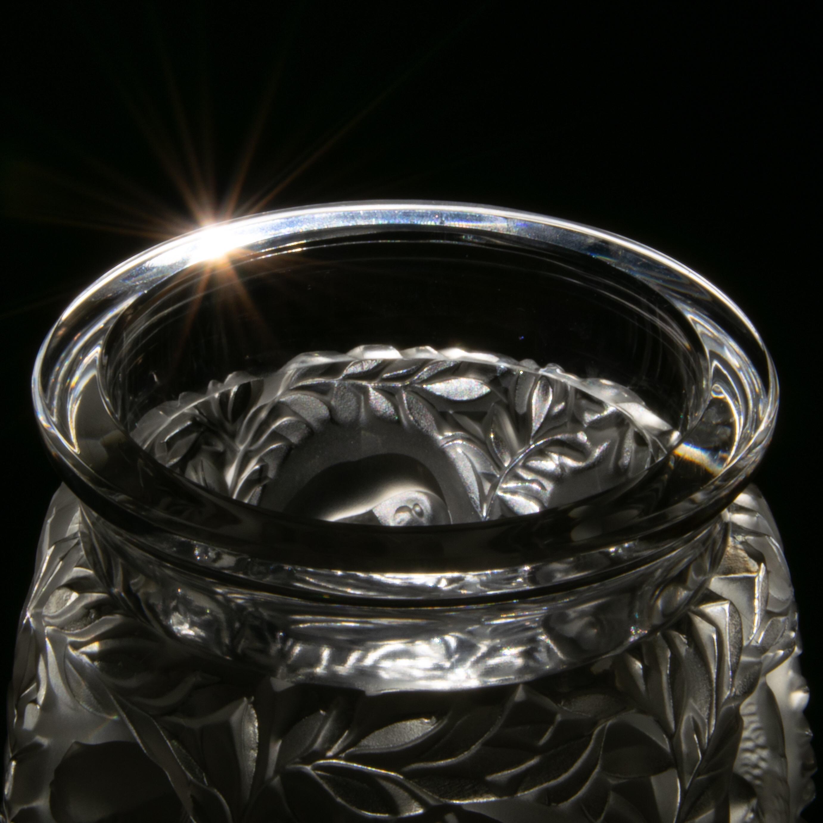 René Lalique Frosten Mold-Blown Glass Vase Bagatelle 2