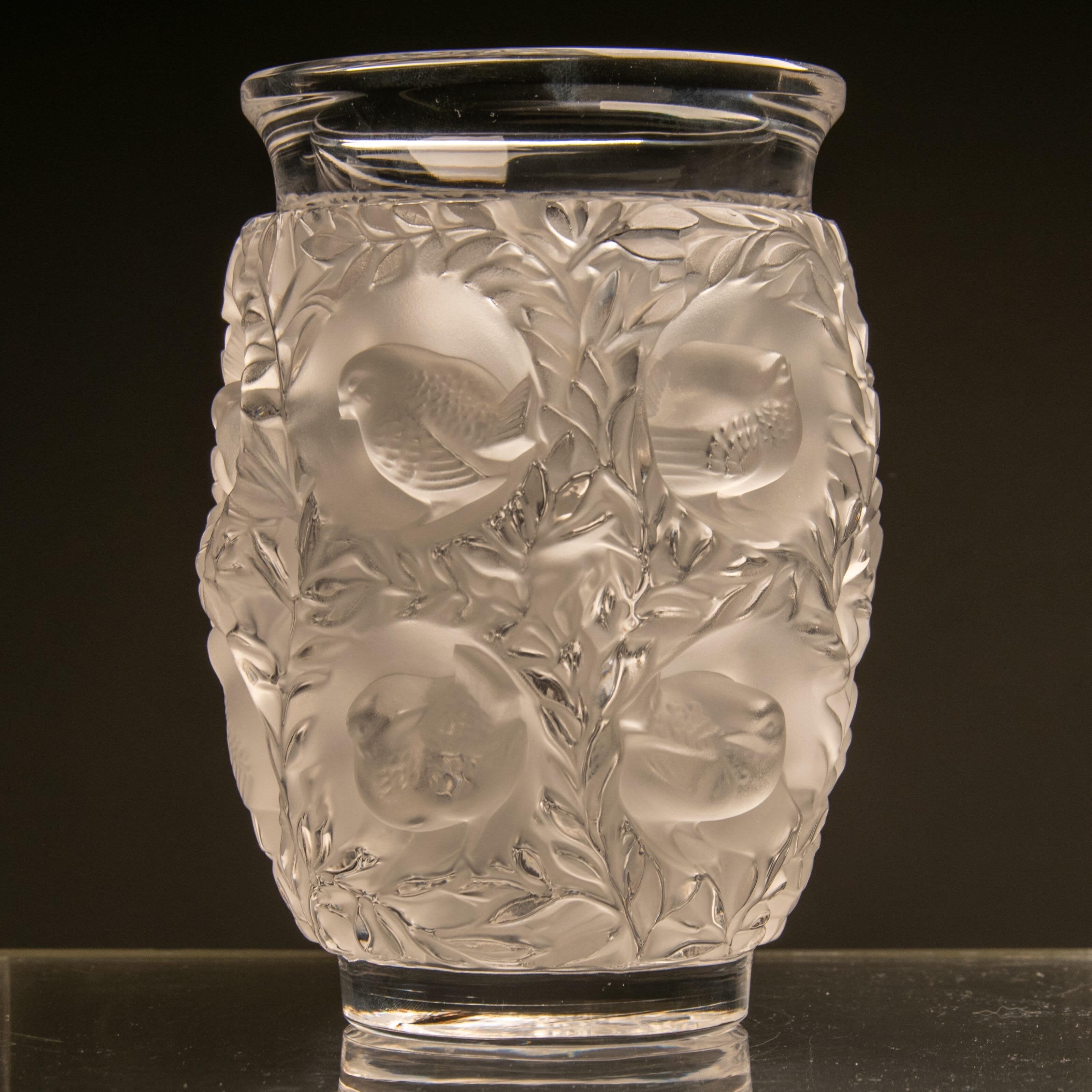 René Lalique Frosten Mold-Blown Glass Vase Bagatelle 3