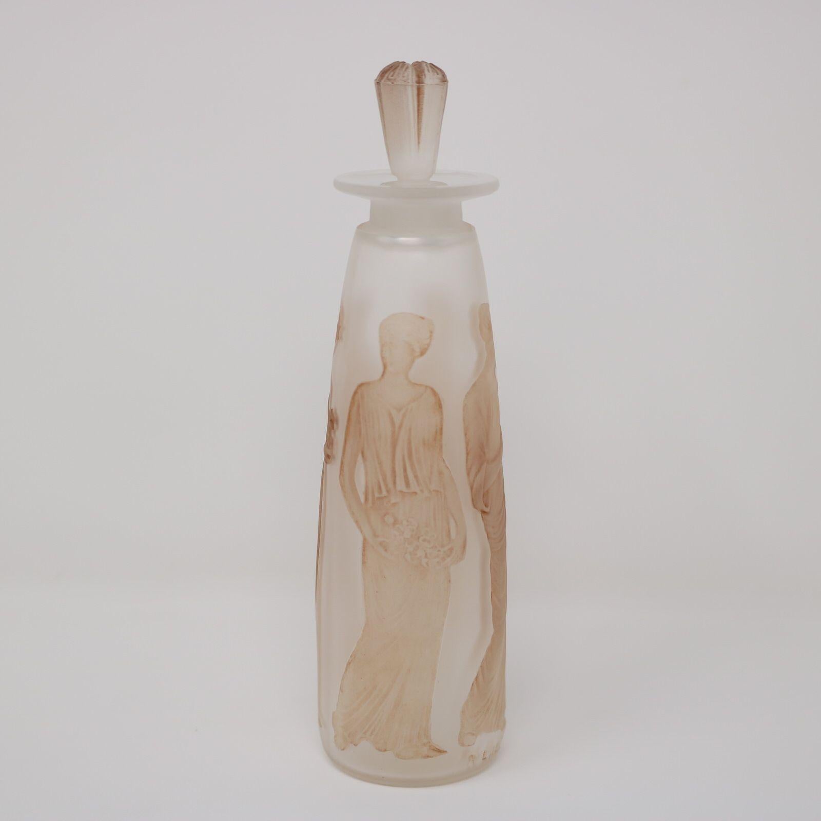 Rene Lalique Glass Ambre Antique Perfume Bottle in vendita 1