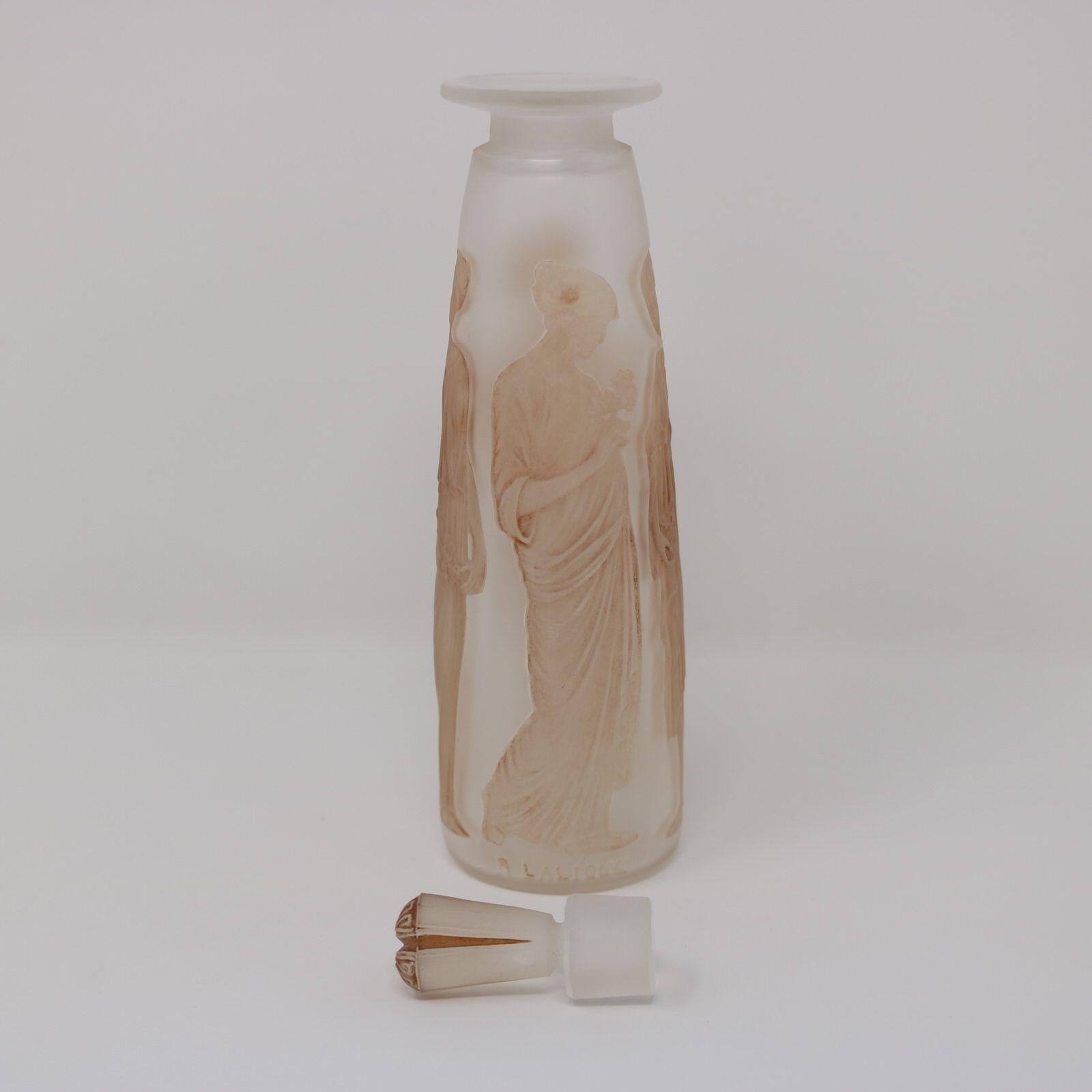 Rene Lalique Glass Ambre Antique Perfume Bottle in vendita 3