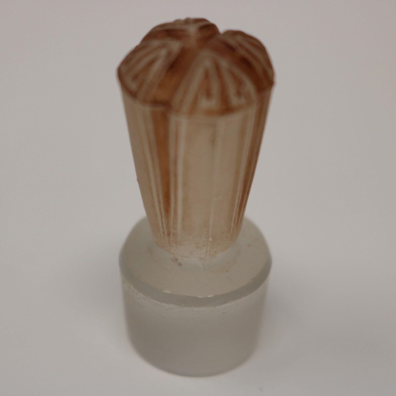 Rene Lalique Glass Ambre Antique Perfume Bottle with Box 13