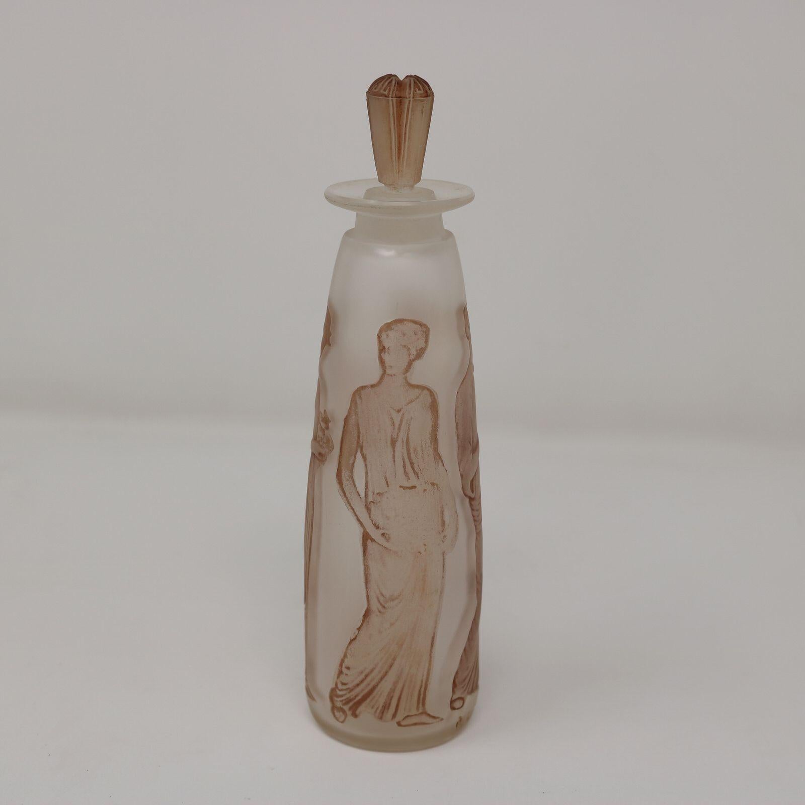 Rene Lalique Glass Ambre Antique Perfume Bottle with Box 3