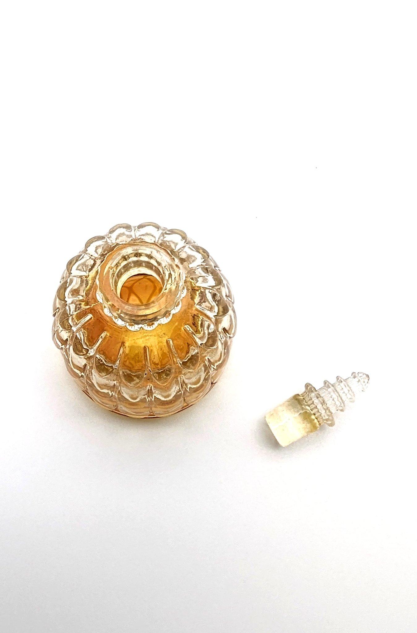 Pressed René Lalique glass art deco perfume bottle 