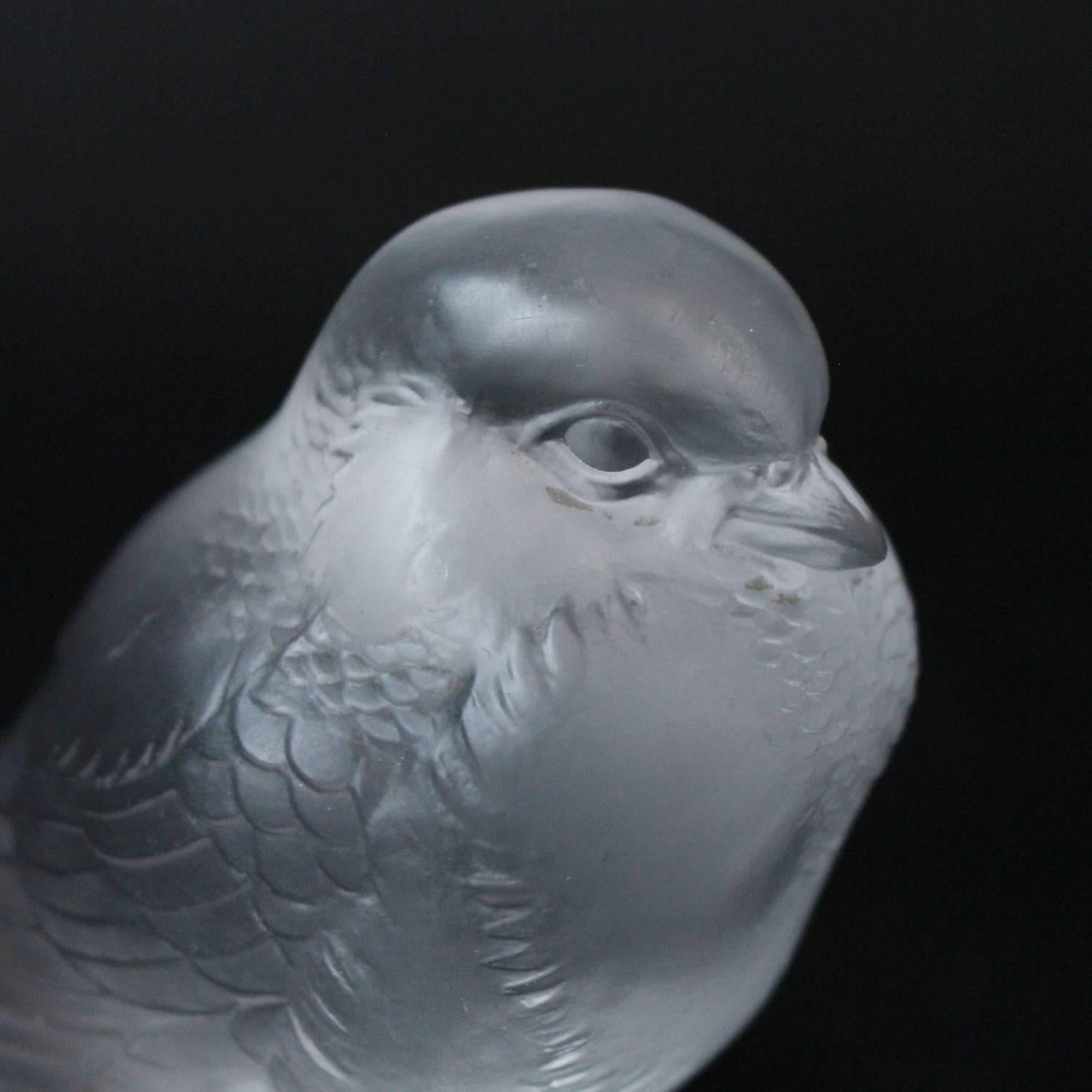 French Rene Lalique Glass Bird