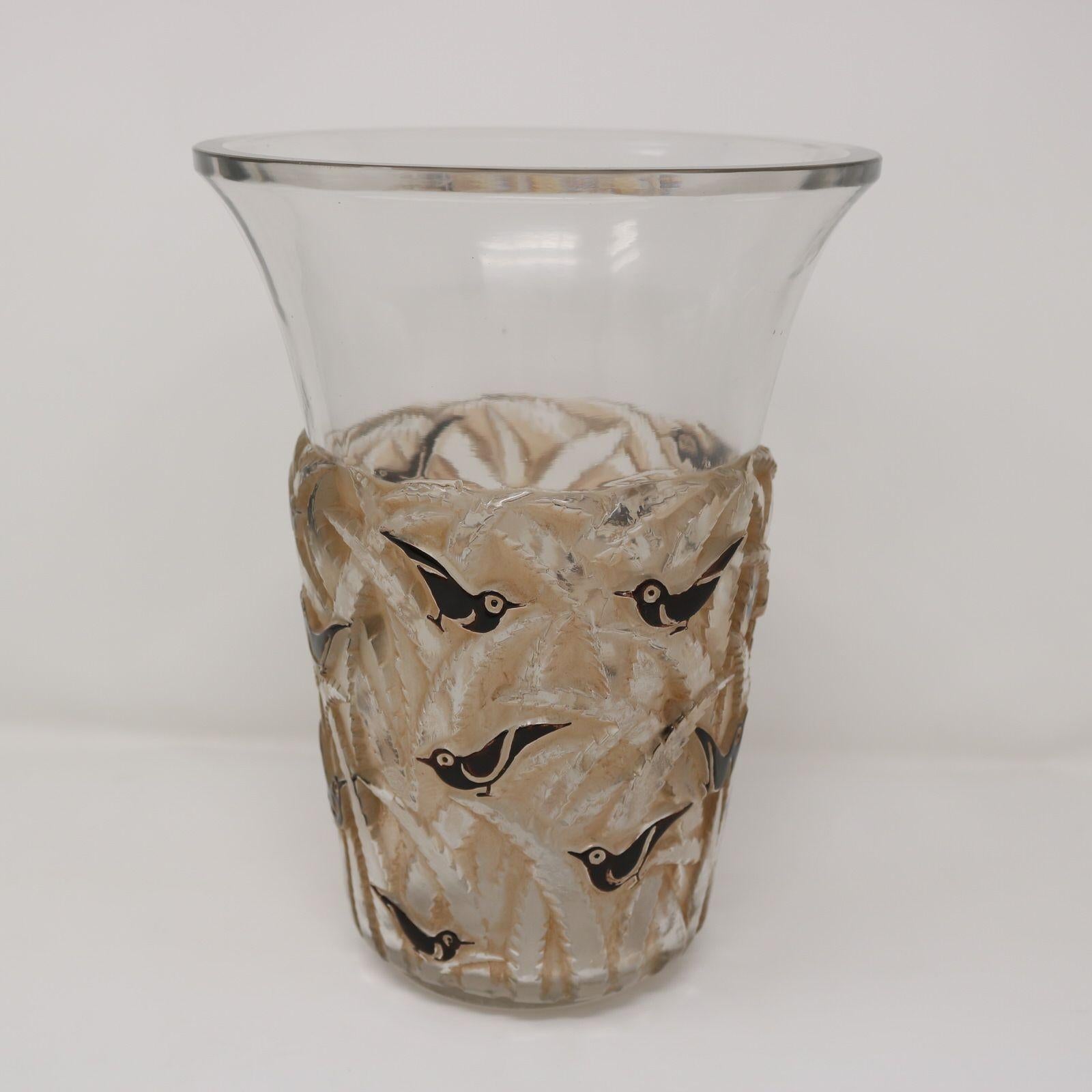 lalique crystal vase with birds