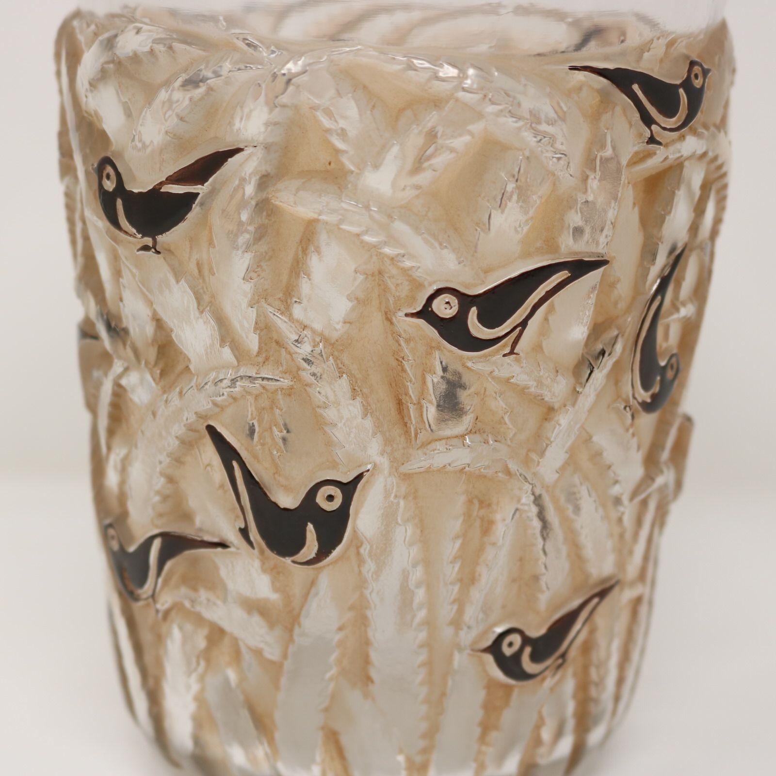 Rene Lalique Glass Borneo Vase In Excellent Condition For Sale In Chelmsford, Essex