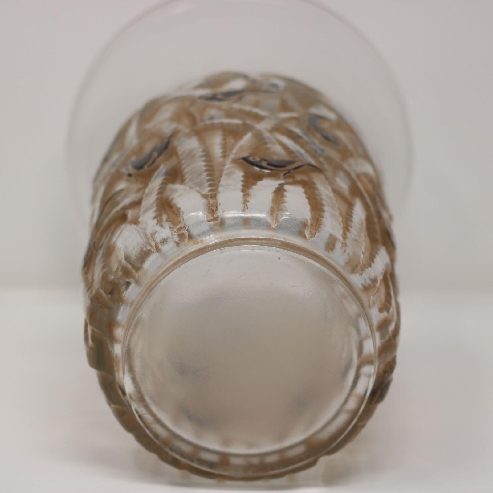Mid-20th Century Rene Lalique Glass Borneo Vase For Sale