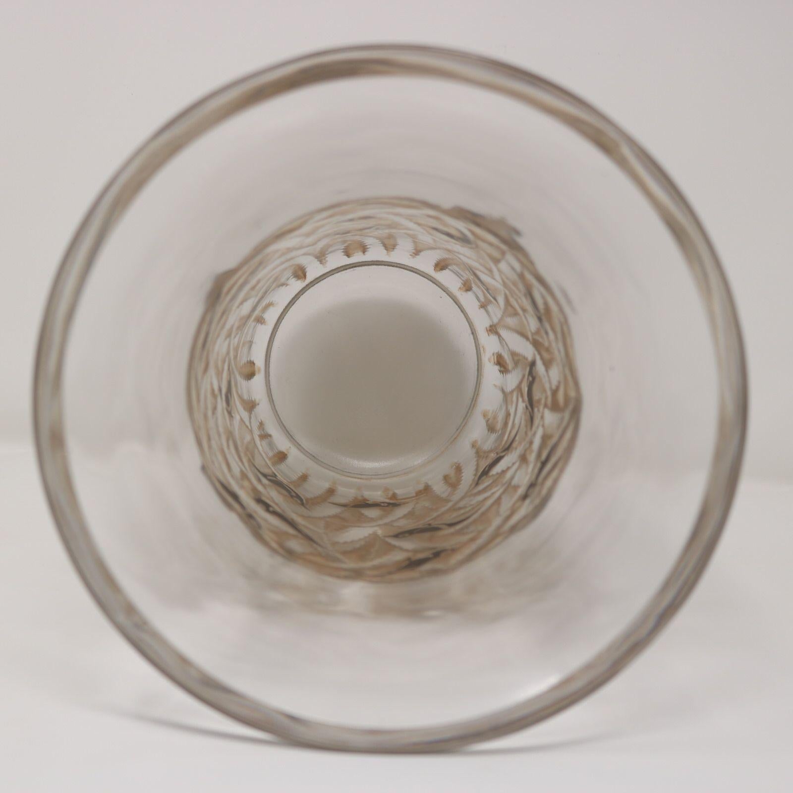 Rene Lalique Glass Borneo Vase For Sale 1
