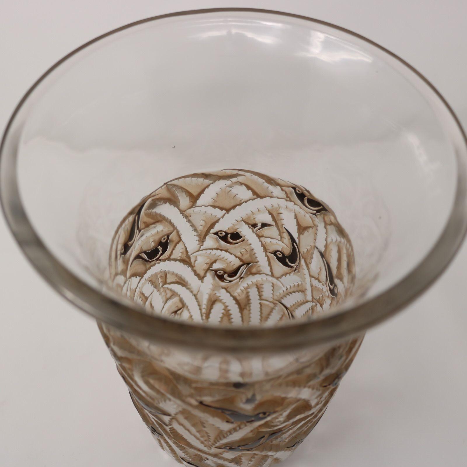 Rene Lalique Glass Borneo Vase For Sale 2