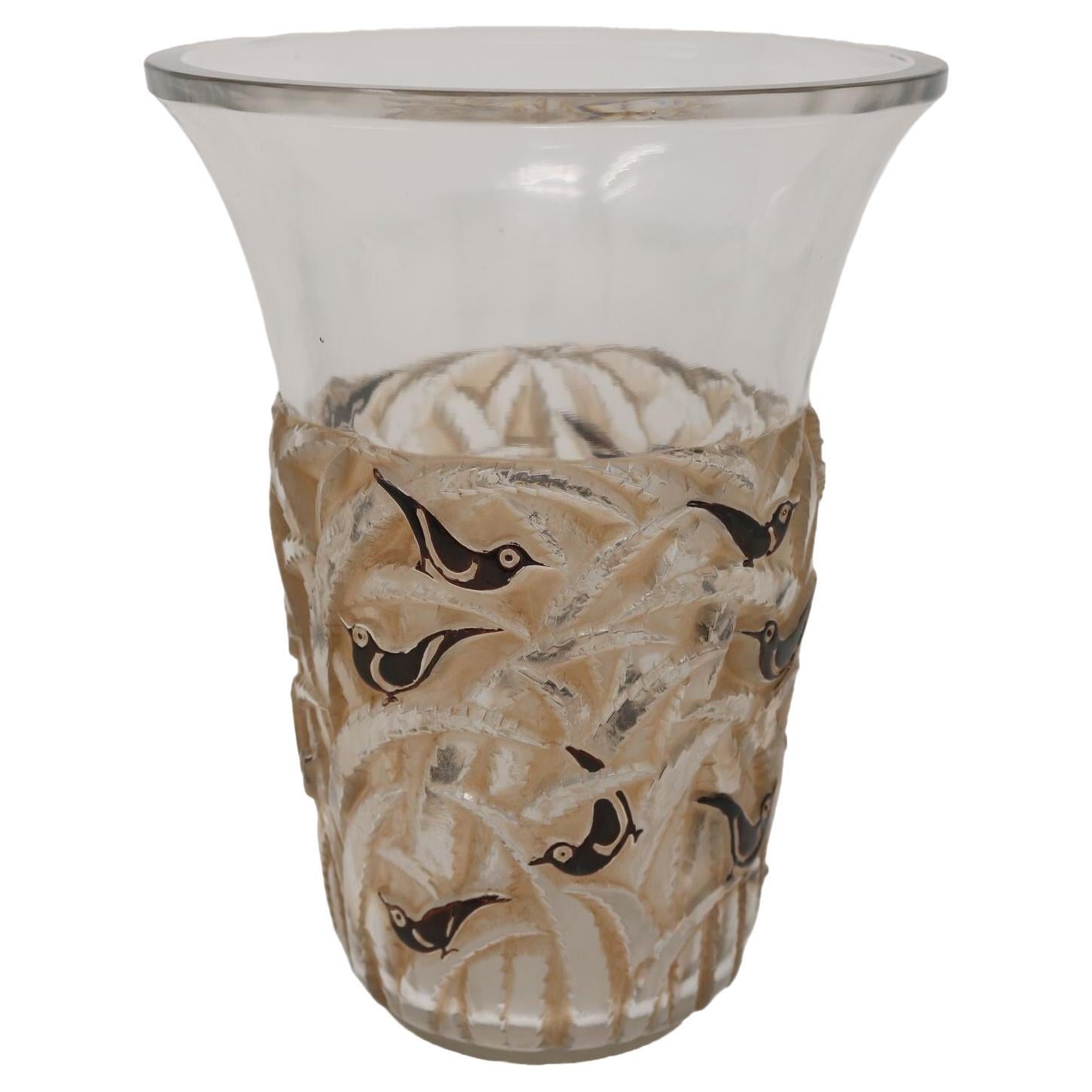 Rene Lalique Glass Borneo Vase For Sale