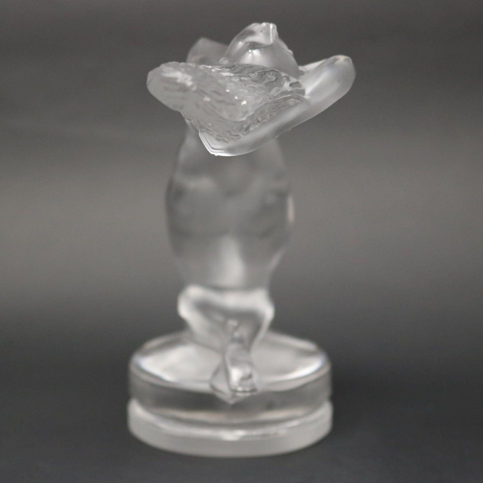 Rene Lalique Glass Chrysis Car Mascot In Excellent Condition In Chelmsford, Essex