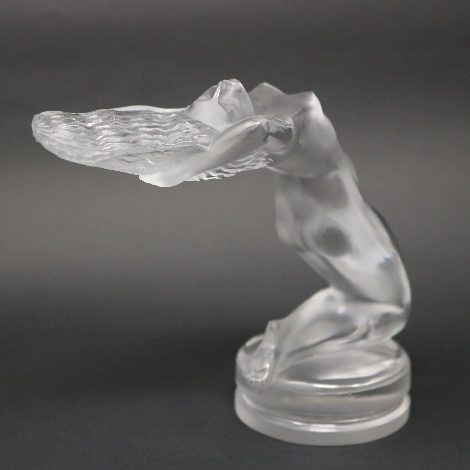 Mid-20th Century Rene Lalique Glass Chrysis Car Mascot