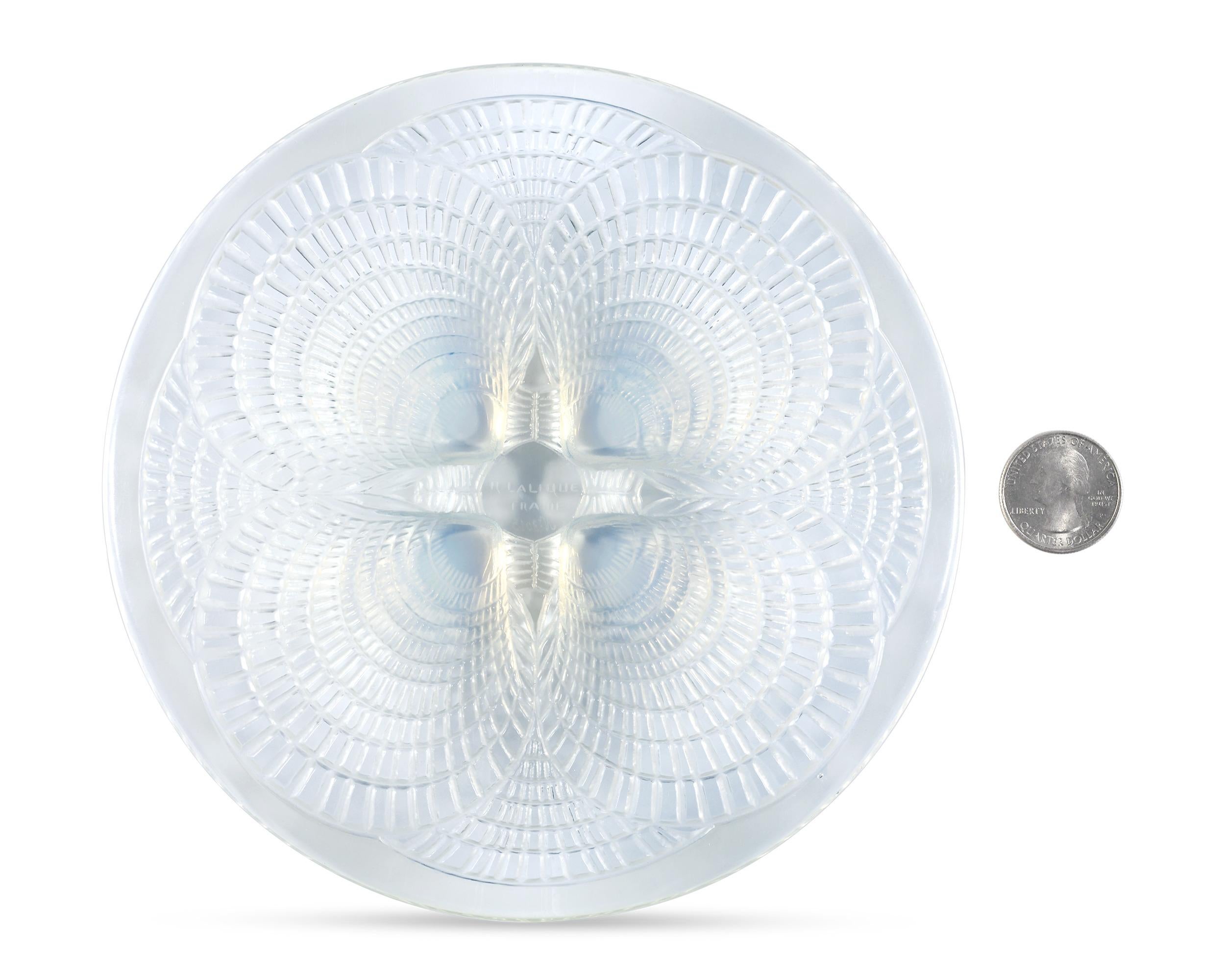 French René Lalique Glass Dish With Small Coquilles Pattern For Sale