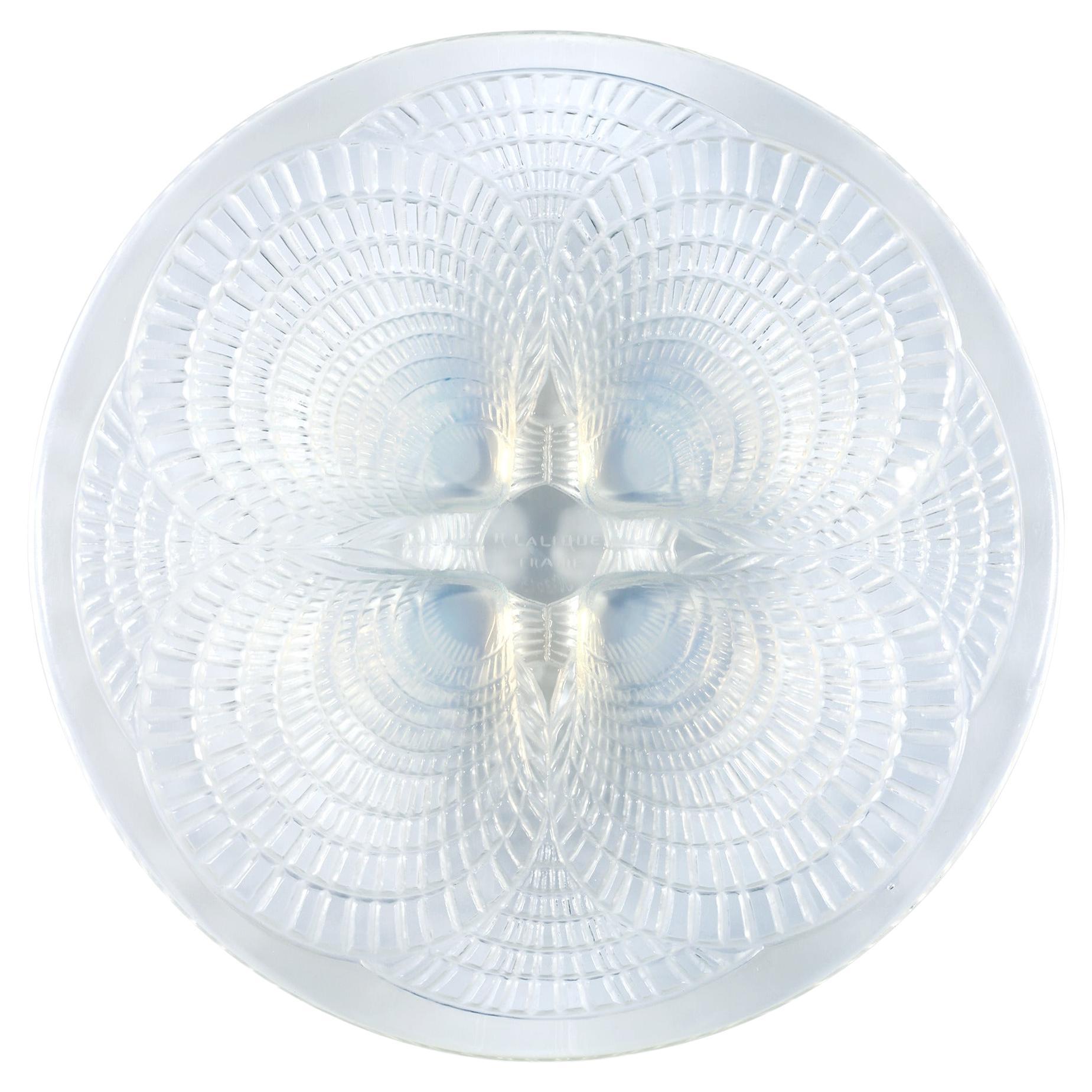 René Lalique Glass Dish With Small Coquilles Pattern For Sale