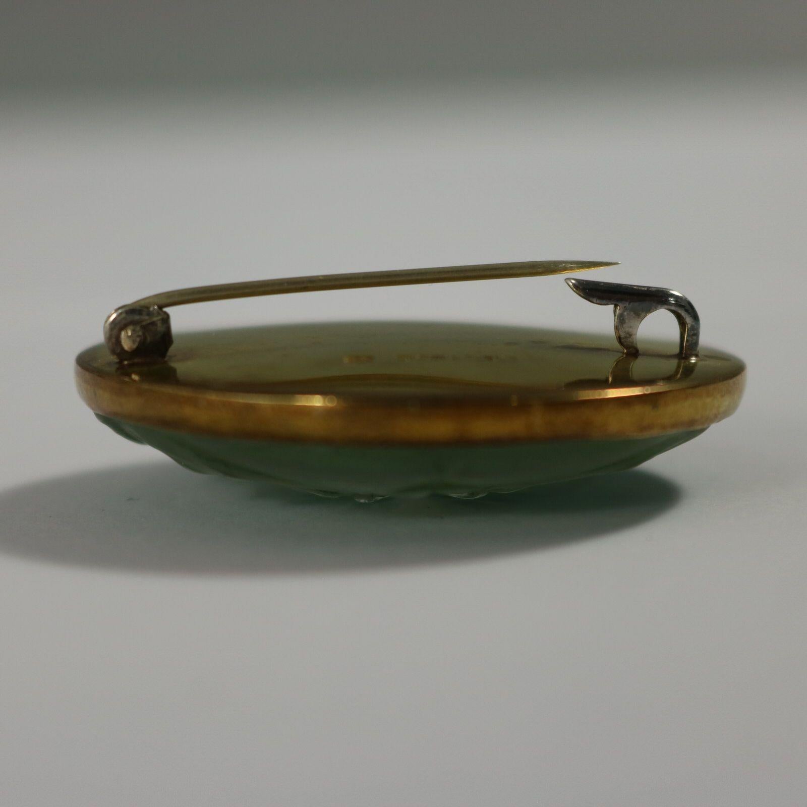Vetro Spilla Grenouilles (rane) in vetro di Rene Lalique in vendita