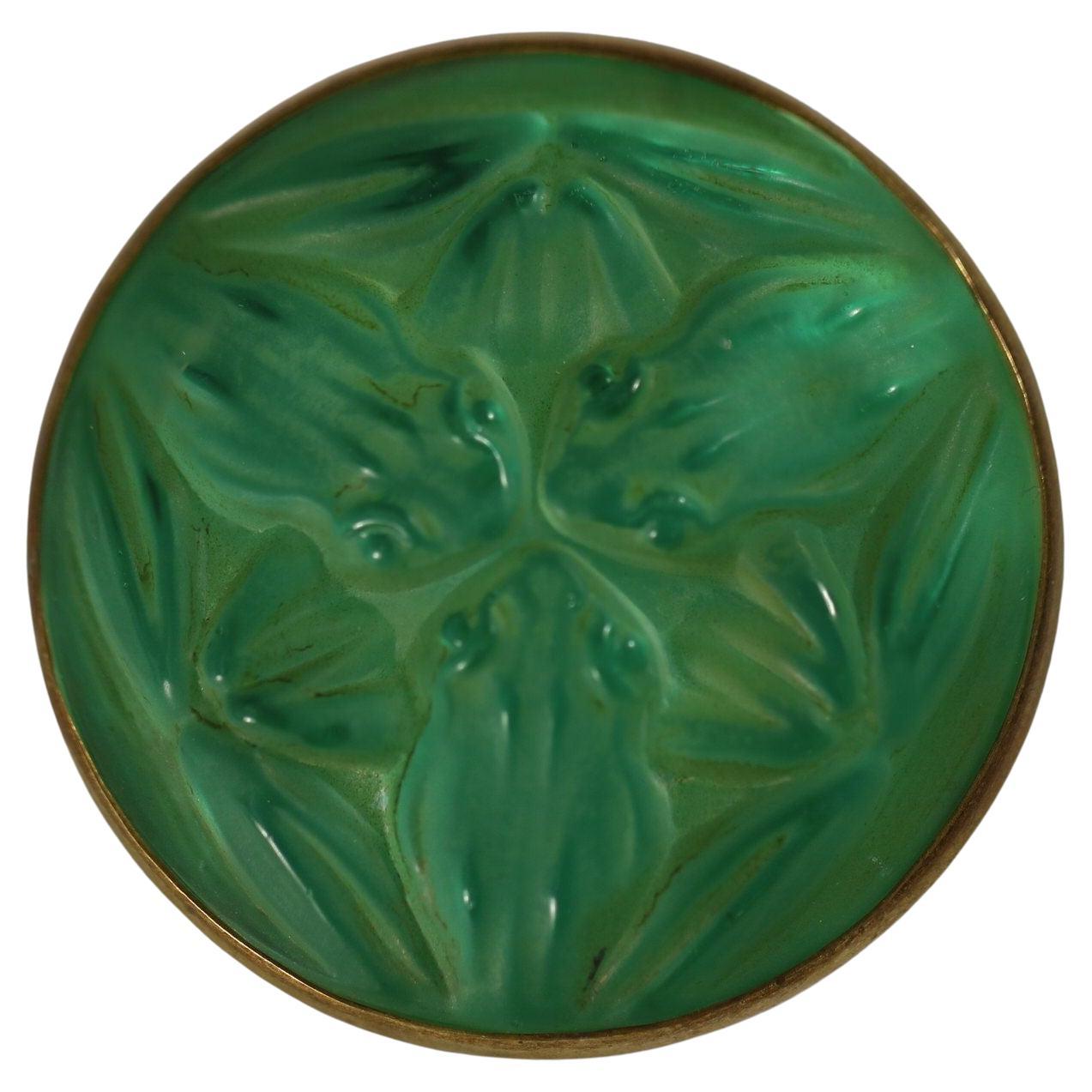 Rene Lalique Glass Grenouilles (Frogs) Brooch