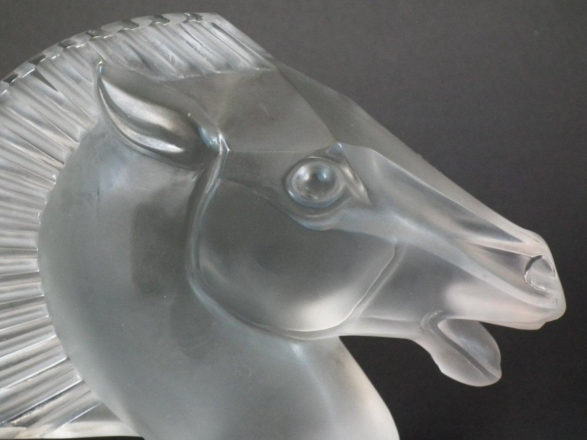René Lalique Glass 'Longchamp B' Horse Head Mascot 1
